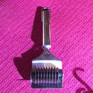 Old metal roller, noodle cutter, stamped “Inox”
